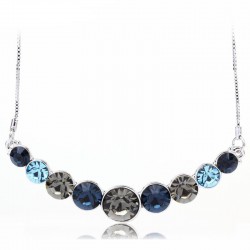 Premium quality Platinum plated with blue shades Swarovski elements collar pendant